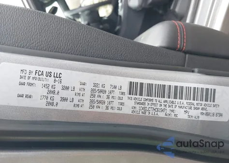 2017 Dodge Durango R/T Awd from USA, damaged, VIN 1C4SDJCT7HC615471